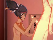 Xinyan sucking dick and swallowing cum in the bathroom (Genshin Impact Hentai) 3/16