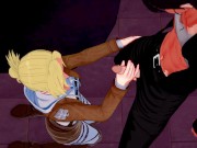 Annie Leonhart riding Eren Yeager's cock, full nelson creampie - AoT Hentai 1/16