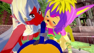 Pokemon Furry Hentai - Threesome Blaziken and Deerling suck ...