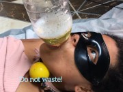 Stepdaughter drinking her golden juice (piss / urine) 10/16