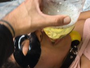 Stepdaughter drinking her golden juice (piss / urine) 8/16