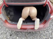 Hard anal in the trunk of a car - Julia Fit