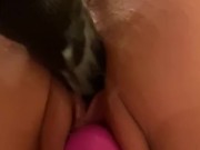 Close-Up Fuck Machine in Creamy Pussy and Vibrator on Clit 15/16