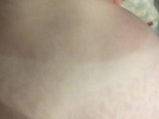 Cute blonde gets FUCKED RAW doggy. Cums on ass and Moans for more. 14/16