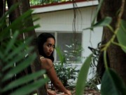 Hot latina touching her shaved and wet pussy in the family farm 3/16