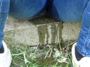 Pissing jeans in public street in sunny day 11/16