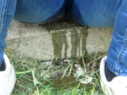 Pissing jeans in public street in sunny day 12/16