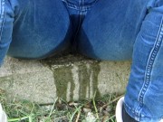 Pissing jeans in public street in sunny day 14/16