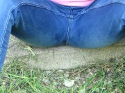 Pissing jeans in public street in sunny day 3/16