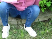 Pissing jeans in public street in sunny day 7/16