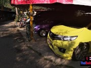 Asian girlfriend pulled out his big cock and sucked on it after a long day 10/16