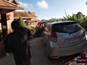 Asian girlfriend pulled out his big cock and sucked on it after a long day 11/16