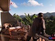 Asian girlfriend pulled out his big cock and sucked on it after a long day 13/16