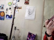 Luxurious mature busty blonde with a big dick in her cunt closeup shaking in orgasm! 4/16