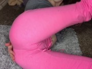 Teasing you with my cameltoe in my sheer yoga pants  7/16