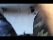 in an abandoned building two guys fucked in the pussy and in the ass a disguised schoolgirl 1/16