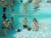 Swimming pool foursome sex super horny