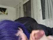 PURPLE HAIRED CUM DUMP OBEYS DADDY LIKE A GOOD GIRL 14/16