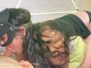 Calmly sucked, and he wildly fucked and finished on the panties, then inserted again 3/16