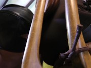 The slave have to worship her ass while the mistress sitting on the chair and ignore him 1/16