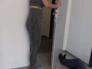 Madame Carla comes home after jogging and immediately wants to humiliate her slave with her sweaty socks. 2/16