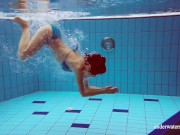 Underwater hottest girl ever Martina stripping nude 1/16
