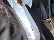 JusAgirl- EXHIBITIONIST EXTREME  squirting and rubbing cum on tits clients 5 feet away 1/16