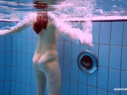 Underwater swimming cutie dressed and then stripped 15/16