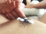  Masturbates Hairy Wet Pussy pov closeup 12/16