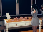 Tiny Cute Little Lesbian Girls Tribbing Orgy Show On Table 8/16