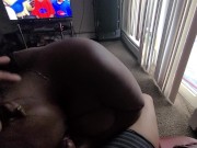 Big tit dicksucker cheek fucking and gags on daddy's dick 12/16