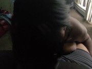 Big tit dicksucker cheek fucking and gags on daddy's dick 2/16