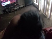 Big tit dicksucker cheek fucking and gags on daddy's dick 9/16