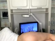 Blue-eyed blonde depilates a very hairy pussy 14/16