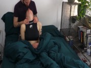 Hot guy gets footjob from his pregnant girlfriend, she rides him finishing with an endless squirt 2/16