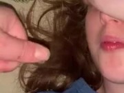 Look at all the cum in my mouth while I cum thinking about girls! 11/16