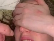 Look at all the cum in my mouth while I cum thinking about girls! 3/16