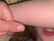 Look at all the cum in my mouth while I cum thinking about girls! 5/16