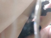 Nicoletta can't hold back and pisses on your face in a public garden - Wonderful upskirt pee 13/16