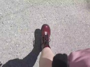 Nicoletta can't hold back and pisses on your face in a public garden - Wonderful upskirt pee 2/16
