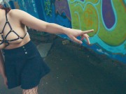 PandaVlog : tettona si fa riempire di sborra in una fabbrica abbandonata 5/16