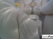 Nadia White takes a bath