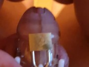 Teasing cuckold in cage after some good fucking 4/16