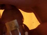 Teasing cuckold in cage after some good fucking 9/16