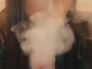 Smoking in a leather dress with red lipstick - full video on my onlyfans- link in bio & in comments 11/16