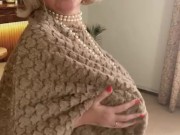 Annabel’s fur cape and white nylons 5/16