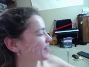 cum in college girls face