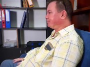 SEXRETARY The office client fucks a stupid secretary Fucks in the mouth and pussy Sex in the office 1/16