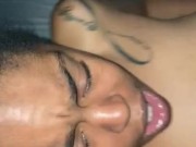 Creamy Ebony Pussy cum on BBC 13/16