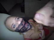 Dutch blonde babe fucked in both holes and gets his cum in her eyes 15/16